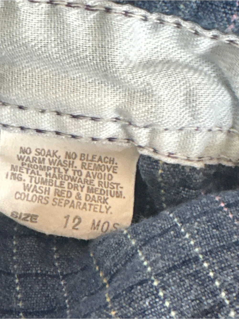 Oshkosh B’ Gosh 90s Rare Plaid Denim Overalls Size 12M